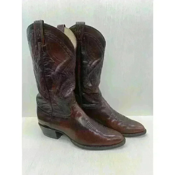 Tony Lama Men’s Brown Leather western  Cowboy Boots Size US 10 D - Picture 2 of 10